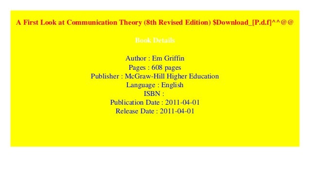 A First Look At Communication Theory 8th Edition Pdf